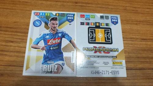 2020 Panini FIFA 365 Fabian Ruiz SSC Napoli Team Mate Kart No:277