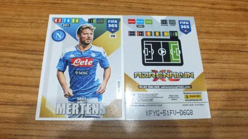 2020 Panini FIFA 365 Dries Mertens SSC Napoli Team Mate Kart No:279