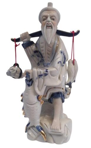 Eski Dönem Balıkçı Dede-Nine Porselen Biblo (Yükseklik 26 cm)