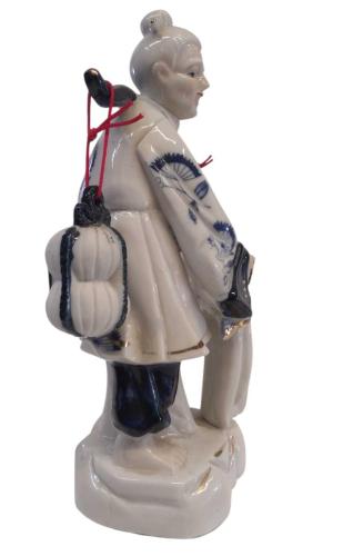 Eski Dönem Balıkçı Dede-Nine Porselen Biblo (Yükseklik 26 cm)