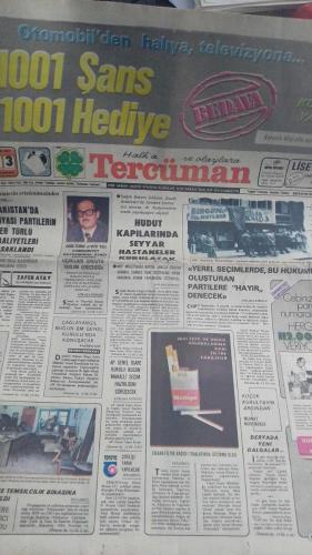 Halka ve Olaylara Tercüman Gazetesi 3 Ekim 1977