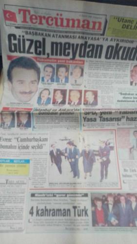 Halka ve Olaylara Tercüman Gazetesi 11 Kasım 1989 güzel i meydan okudu
