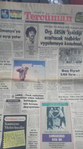 Halka ve Olaylara Tercüman Gazetesi 18 şubat 1982 org ersin : işsizliği azaltacak tedbirler uygulamaya konulmalı