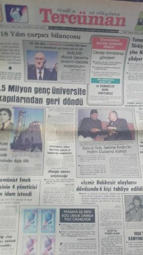 Halka ve Olaylara Tercüman Gazetesi  12 Mart 1982