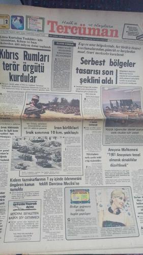 Halka ve Olaylara Tercüman Gazetesi 2 Nisan 1982 kıbrıs rumları terör örgütü kurdular