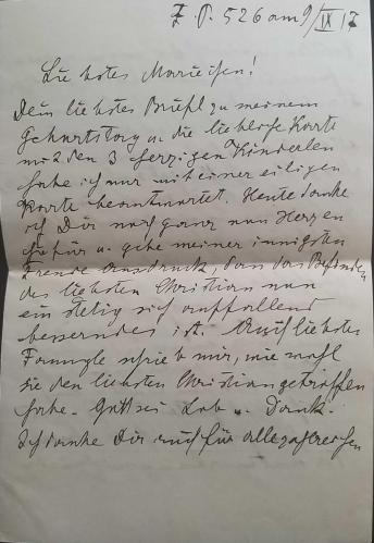Avusturya 1917  Feldpost Askeri ZARF içinde 4 sayfa mektubu ile ,  Nadir