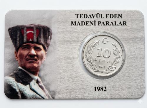 10 ' Türk Lirası 1983 Tedavül  Parası Özel Baskılı Kapamada ON Türk  Lirası