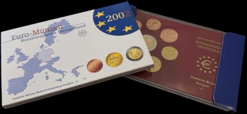 2002 Almanya Euro Madeni Para Seti (Stuttgart F - Orijinal Karton Ambalajlı)