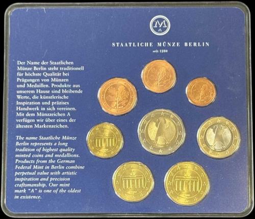 2002 Almanya Euro Madeni Para Seti (Staatliche Münze Berlin, Orijinal Blisterli)