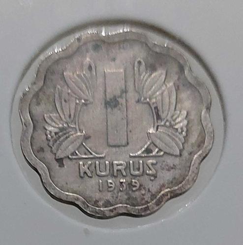 1939 1 KURUŞ PAPATYA (TIRTIKLI) NİKEL ORİJİNAL ÇOK TEMİZ U3ÖÖÖ1 NADİR