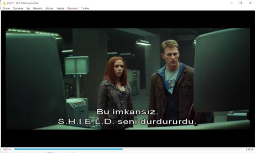 kaptan amerika  dvd (PC'de  denenmiştir/izlenmiştir) kış askeri (chris evans scarlett johansson robert redford samuel jackson) captain america
