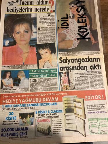 SABAH YILDIZI 2 AKTÜELİTE VE MAGAZİN GAZETESİ - DOĞUM GÜNÜ HEDİYESİ (TURKİSH - NEWSPAPER) - 8 HAZİRAN 1986 - TAM TAKIM 8 SAYFADIR -Hülya-Hülya Avşar-Selim-Gülşah-Melek Hanım-Sibel Savcı-Emanuella-Helga-Aysu Er-Dr. Hans Ayberk-Selma Poyraz-Sema Poyraz-Tarık Tarcan-Fatma Girik-Türkan Şoray-Fatma Girik-Georgia Karraka-Rujin-Evet Carrera-Ayşe Ünlütuna-Semra Yılmaz-Hülya Hayat-Necdet Tunç-İlhan Cavcav-Rıdvan Dilmen-Menduh Taşa-Betül Mardin-Nil Bilir-Meral İlker Divanı-Nur Evliyagil-Fikret Evliyagil-Ayşe Beyazıt-Bercis Morova-Mişlin Morova-Mehmet İnos-Kunt-Minur Hamamcıoğlu-Suna Kıraç-Doğan Gönü-Pekin Baran-Abdullah Acar-Berim-Şeref Has-Nilgün-Hans Ayberg-Doc. Dr. Hans Ayberg-Neşe Karaböcek-Attila Yelken-Ruşen Hakkı-Selim Sırrı Tarcan-Murat Başesgioğlu-Mustafa Denizli-Ali Şen-Meral Denizli-Sabri Kiraz-Mehmet Ali Erbil-Erol Pekcan-Müslüm Demirci-İbrahim Tatlıses-Nokta Dergisi-SABAH YILDIZI-Mutluluk tablosu-Daha dün gibi-Albümlerden bir yaprak-Bir gecelik köylüler-Amerikalı Türkmen-İtalyan Ema