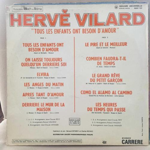 Hervé Vilard - On Laisse Toujours Quelqu'un Derriere Soi / France 1971 / LP / *Pop*