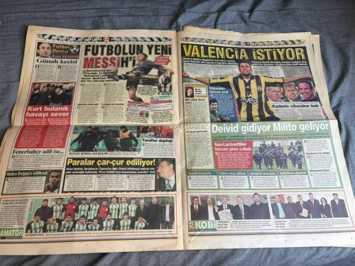ONİKİNCİ ADAM SPOR GAZETESİ TURKISH NEWSPAPER - DOĞUM GÜNÜ HEDİYESİ   TAM TAKIM EKSİKSİZ GAZETE  15 MART 2007 -   4.5 MİLYON EURO BARCELONA'DA - FUTBOLUN YENİ MESSİSİ - CİM-BOM'A SÜPER 2'Lİ - DEIVID OUT MILITO IN - FUTBOLU UNUTTUM! - A MİLLİ TAKIM 27'NCİ SIRAYA DÜŞTÜ - AVANTAJ BİZDE - ZİDANE BURSA'YA GELİYOR - ALT YAPI VAR OLSUN DİYE KURULMAMALI - ACI REÇETE - EFES GEÇ YANDI - BOBO TÜRK VATANDAŞI OLMAK İSTİYOR - VALENCİA KEZMAN'I İSTİYOR - EN İYİ SAVUNMA HÜCUMDUR - İDDAA BAYİLERİ: SABRIMIZ KALMADI - TÜRKİYE'NİN EN BÜYÜK BAŞKANI KİM? - MUHAMMET DEMİRCI - FATİH TERİM - ERTUĞRUL AKBAY - VAN GAAL - VAN HOOIJDONK - MILITO - DEIVID - MUSA BÜYÜK - ERTUĞRUL SAĞLAM - BÜLENT KORKMAZ - ZICO - NECATİ ATEŞ - ADNAN POLAT - ALİ ŞEN EMRE AŞIK - HASAN ŞAŞ - TURGAY KIRAN - MEHMET OKUR - İBRAHİM KUTLUAY - BOBO - MEHMET YOZGATLI -