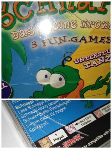 Ps1 oyun Schnappi 3 Fun Games PlayStation 1 - PAL. Schnappi das kleine krokodil. Orijinal. 2005. Kitapçık mevcut. Disk 10 üzerinden 9. Sorunsuz çalışıyor. Kutusunda birkaç çatlak var. NADİR Koleksiyonluk