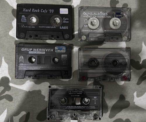 Karışık 5 adet kaset lotu rock