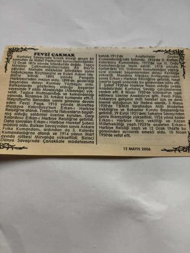12 Mayıs 2006-Orijinal Takvim Yaprağı-Doğum Günü-Söz,Nişan,Nikâh,Düğün ve Önemli Günler Hediyesi-Bizim Anadolu Takvimleri-Ayet,Hadis (Hadis-i Şerif)-Fransa Tunus'u işgal etti(1881)-İlyas,Samiha-Fevzi Çakmak