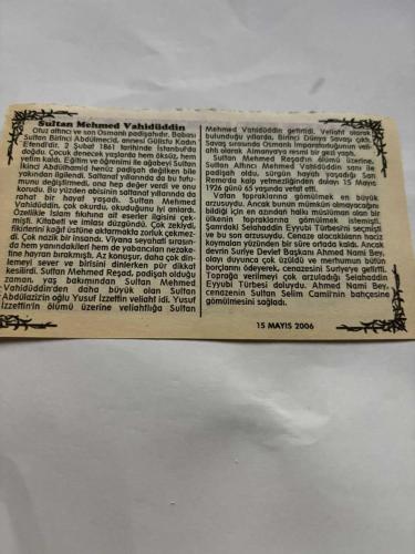 15 Mayıs 2006-Orijinal Takvim Yaprağı-Doğum Günü-Söz,Nişan,Nikâh,Düğün ve Önemli Günler Hediyesi-Bizim Anadolu Takvimleri-Ayet,Hadis (Hadis-i Şerif)-Yunanlılar'ın İzmir'i işgal etti(1919)-İsa,Selma-Sultan Mehmed Vahidüddin
