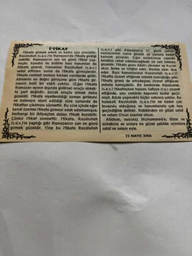 22 Mayıs 2006-Orijinal Takvim Yaprağı-Doğum Günü-Söz,Nişan,Nikâh,Düğün ve Önemli Günler Hediyesi-Bizim Anadolu Takvimleri-Ayet,Hadis (Cemil Meriç)-Bingöl Depremi;878 ölü(1971)-Kerim,Sündüs-İ'tikaf