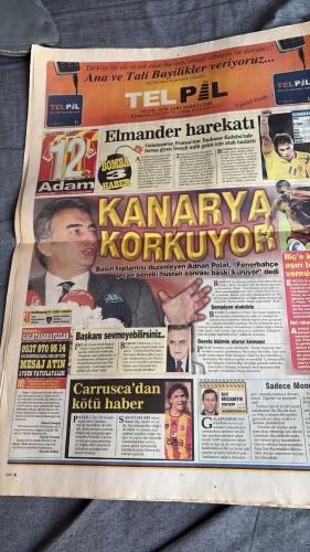 ONİKİNCİ ADAM SPOR GAZETESİ TURKISH NEWSPAPER - DOĞUM GÜNÜ HEDİYESİ  - TAM TAKIM EKSİKSİZ GAZETE -    20 NİSAN   2007 - ÇIK KONUŞ SAYIN BAŞKAN HALUK ULUSOY!  - F.BAHÇE'DE TEVEZ HAREKATI: EL APACHE BOMBASI  - CIM-BOM'A ELMANDER GELİYOR: İSVEÇLİ GOLCÜ İLE ATAK BAŞLADI  - KARTAL'DA TIGANA'NIN İPİ ÇEKİLDİ: ALİ GÜLTİKEN'DEN ZEHİR ZEMBEREK RAPOR  - RUNJE KADIKÖY'DE SAHADA: TAHKİM CEZAYI İNDİRDİ  - ADNAN POLAT: FENERBAHÇE’YE PENALTI VERİLME ZORUNLULUĞU MU VAR?  - AYAĞIM KOPSA DA OYNARIM: MURAT ŞAHİN'DEN ÖZVERİ JESTİ  - TRABZON'UN YÜKÜ AĞIR: NURİ ALBAYRAK'TAN FATİH TEKKE ÖZÜRÜ  - İDDAA'DA PARA KAZANMAK ARTIK ÇOK KOLAY: 75 GÜNDE 1033 ORAN  - FRANSIZ ÖPÜCÜĞÜ: AUXERRE'Lİ PEDRETTI'YE KANCA  - PASCAL NOUMA İKNA ETTİ  - CRISTOPH DAUM MUSTAFA'YI ÇAĞIRDI  -- ARİF KOCABIYIK  - DR. SEDAT HAYRAN  - BURAK AKBAY  - ALPASLAN DİKMEN  - ADNAN POLAT  - HALUK ULUSOY  - YILDIRIM DEMİRÖREN  - AZİZ YILDIRIM  - ZICO  - JEAN TIGANA  - ALİ GÜLTİKEN  - ADNAN SEZGİN  - NURİ ALBAYRAK  - ŞABAN YILDIRIM  - ENGİN İPEKOĞLU.