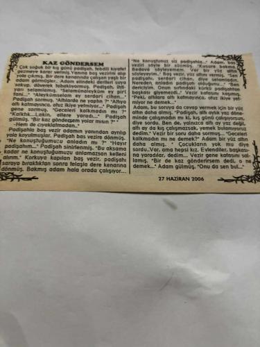 27 Haziran 2006-Orijinal Takvim Yaprağı-Doğum Günü-Söz,Nişan,Nikâh,Düğün ve Önemli Günler Hediyesi-Bizim Anadolu Takvimleri-Ayet,Hadis (Hadis-i Şerif)-Kaptan-ı Derya Kılıç Ali Paşa'nın vefatı(1587)-Abdulbari,Amine-Kaz Göndersem