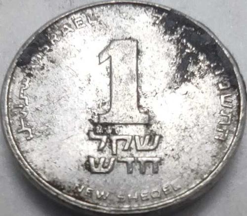 LOT.9 » İsrail 1985 (5745) 1 Yeni Şekel - Zambak (Lily) Motifli, Antik Pers Dönemi Tasarımlı, İlk Emisyon Koleksiyon Para