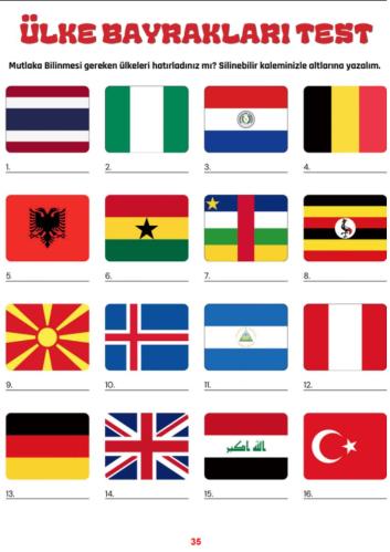 Ülke Bayrakları Öğreten YAZ-SİL Kitabı