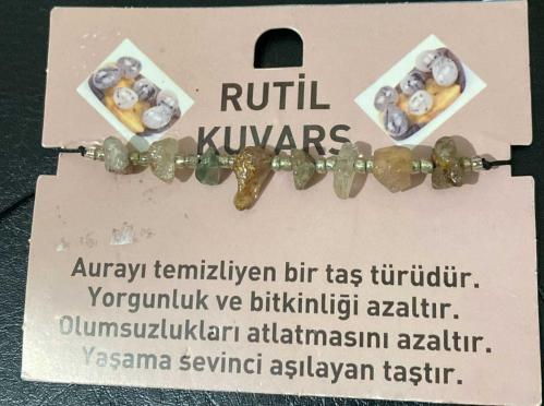 RUTİL KUVARS DOĞAL TAŞ BİLEKLİK