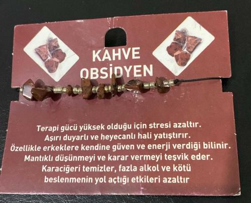 KAHVE OBSİDYEN DOĞAL TAŞ BİLEKLİK