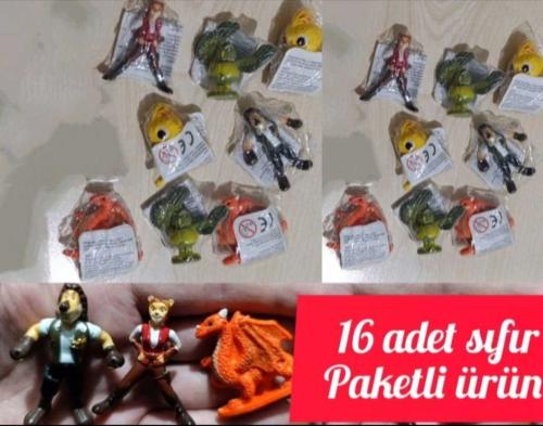 Bayramda çocuklara hediye lik koleksiyon dekor tasarım nostalji hobi minyatür diorama reklam promosyon maskot vintage diorama Kinder boy mini Aslan Max figür oyuncak set 16 lı sıfır paketli ürünler