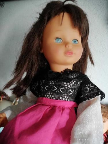 51 cm ALMAN LİSSİ DAMGALI BEBEK KAHVE SAÇLI MAVİ GÖZLÜ, UYUR, SAÇLARI KATLI, TEK KİRPİK YOK ÇOK GÜZEL BEBEK