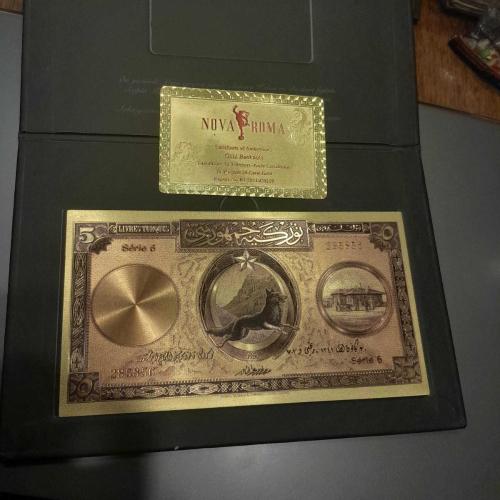 1927 Yılı 5 Livre Hatıra Banknot – 24 Ayar Altın Kaplama