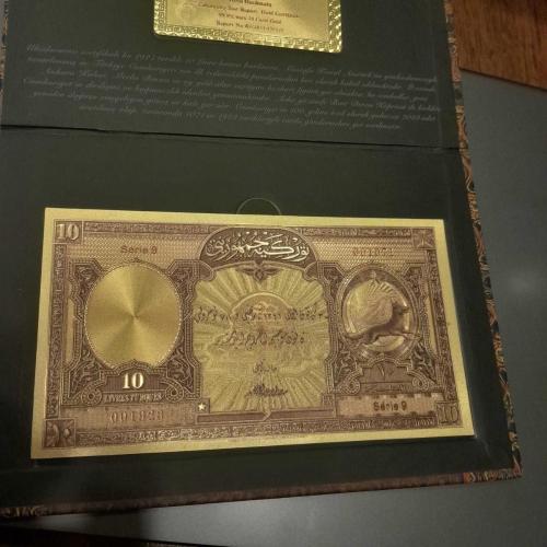 1927 Yılı 10 Livre Hatsıra Banknot – 24 Ayar Altın Kaplama