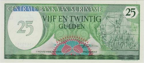 SURİNAM 25 GULDEN 1985 ÇİL.