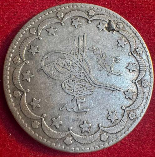 OSMANLI ABDÜLHAMİD 1876-1909  ( AH 1293-1327)  20 KURUŞ  GÜMÜŞ 1293/3