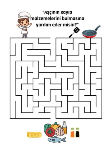 Çocuklara Labirent Bulmaca 3-6 Yaş