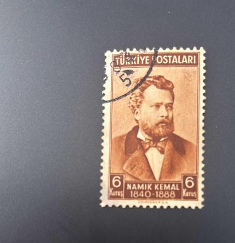 Türk Pulu - Turkish Stamp - Postadan Geçmiş Pul Filateli - DAMGALI - NAMIK KEMAL ( 1840-1888 )TEMALI PUL , 6 KURUŞ - Türkiye Cumhuriyeti - NOSTALJİK DOĞUM GÜNÜ HEDİYESİ