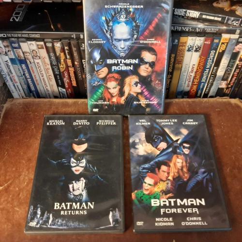 BATMAN VE ROBIN - BATMAN FOREVER - BATMAN RETURNS -  3 ADET DVD  - ORJINAL BANDROLLU