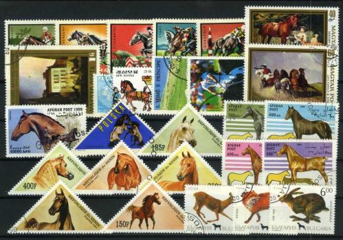 LOT.6 » Koleksiyon Pulları,27 Çeşit ATLAR Konulu Damgalı Pullar,Damgalı Koleksiyon,Kia-114