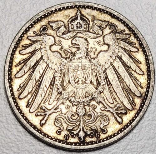 Efemera - ( GÜMÜŞ ) 1877 - ALMAN İMPARATORLUĞU - 1 Mark (B) ( ÇOK TEMİZ ) - kitantik - kitaLog