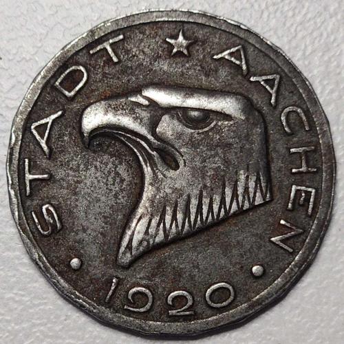 ( NOTGELD ) 1920 - WEIMAR CUMHURİYETİ / Aachen şehri - 50 Pfennigs ( ÇOK ÇOK TEMİZ )