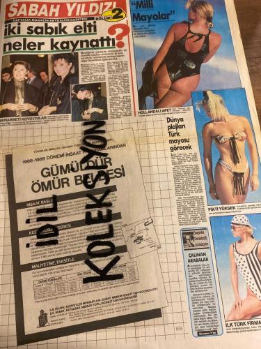 SABAH YILDIZI 2 AKTÜELİTE VE MAGAZİN GAZETESİ - DOĞUM GÜNÜ HEDİYESİ (TURKİSH - NEWSPAPER) - 19 MART 1987 - TAM TAKIM 8 SAYFADIR -Kemal Sunal-Ece Alton-Asiye-Müjde Ar-Nükhet Duru-Ajda Pekkan-Zeki Triko-Marc Kaçel-Seyyal Taner-Mel-Bernie Taupin-Tugay Noyan-Atilla Yelken-Prens Charles-Diana-Joan Collins-Doriana Fornasini-Elvis Presley-Priscilla Presley-Linda Evans-John Derek-Süreyya Ağaoğlu-Serpil Düzgün-Meltem Cumbul-Doris Tecmen-Ebru Güney-Necla Nazır-Yılmaz Güney-Ayşe Kulin-Orhan Güven-Levent Kırca-Seyyal Taner-Acıların Kadınına Altın Kaset-Bulutlarda yürüyor-İki sabık elti neler kaynattı-Milli Mayolar-Dünya plajları Türk mayosu görecek-En büyük Küçük-Asiye zor kurtuldu-Yeni Süper Star-Eğer bir marka-Prens Charles’la Diana yataklarını ayırdılar-Boşanıyor-Hamile olduğunu bilmeden doğurdu-Linda Evans tarikata üye oldu-Karısı Elvis Presley’in kemiklerini sızlatıyor-55’lik Süreyya-Patpat’ın düğünü-Perapalas’da Yugoslav geceleri-Yugoslav yemekleri lezzetliydi-Müzik Dünyası-Blendax reklamınd