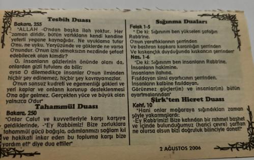 2 Ağustos 2006-Orijinal Takvim Yaprağı-Doğum Günü-Söz,Nişan,Nikâh,Düğün ve Önemli Günler Hediyesi-Bizim Anadolu Takvimleri-Ayet,Hadis (Hadis-i Şerif)-Irak,Kuveyt'i işgal etti(1990)-Adil,Fatıma-Tebih Duası-Tahammül Duası-Sığınma Duaları-Şirk'ten Hicret Duası