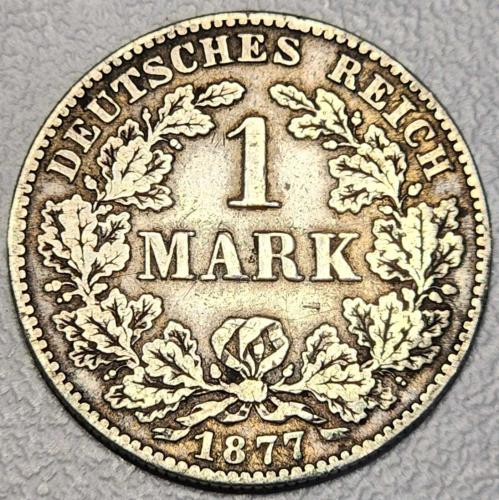 ( GÜMÜŞ ) 1877 - ALMAN İMPARATORLUĞU - 1 Mark (B) ( ÇOK TEMİZ )