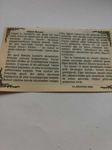 22 Ağustos 2006-Orijinal Takvim Yaprağı-Doğum Günü-Söz,Nişan,Nikâh,Düğün ve Önemli Günler Hediyesi-Bizim Anadolu Takvimleri-Ayet,Hadis (Abdülhakim Arvasi)-Şehulislam Ebussuud Efendi'nin vefatı(1574)-Bayezid,Halisa-Güzel Kıraat