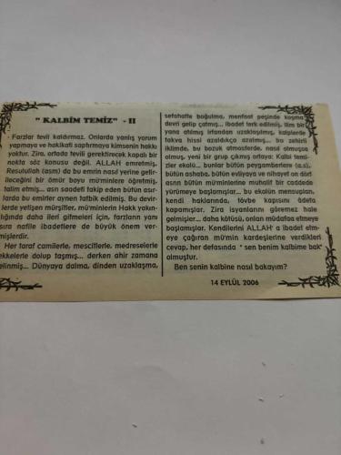 14 Eylül 2006-Orijinal Takvim Yaprağı-Doğum Günü-Söz,Nişan,Nikâh,Düğün ve Önemli Günler Hediyesi-Bizim Anadolu Takvimleri-Ayet,Hadis (Yasin:7)-Monaco Prensesi Grace Kelly trafik kazasında öldü(1982)-Rahim,Mariye-''Kalbim Temiz'' (2)