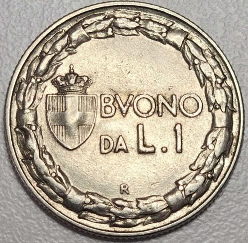 1922 - İTALYA - 1 Liret  ( ÇİL ALTI )