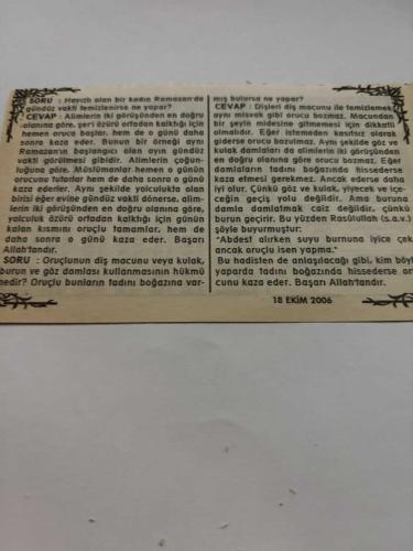 18 Ekim 2006-Orijinal Takvim Yaprağı-Doğum Günü-Söz,Nişan,Nikâh,Düğün ve Önemli Günler Hediyesi-Bizim Anadolu Takvimleri-Ayet,Hadis (Mehmed Akif Ersoy)-Gedik Ahmet Paşa idam edildi(1482)-Hikmet Nuriye