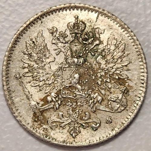 ( GÜMÜŞ ) 1916 - FİNLANDİYA - 25 Pennia (ÇOK ÇOK TEMİZ)