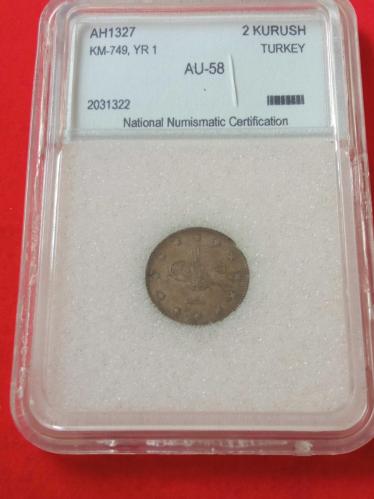 LOT.2 » 1327/1 - 2 KURUŞ - SERTİFİKALI: AU 58